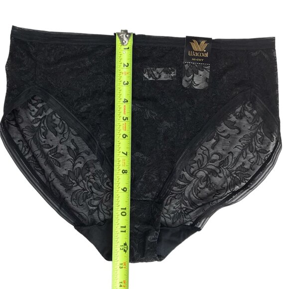 New NWT WACOAL Hi-Cut Brief Underwear Panty Size Women's XL Sexy Black Lace - Picture 6 of 6